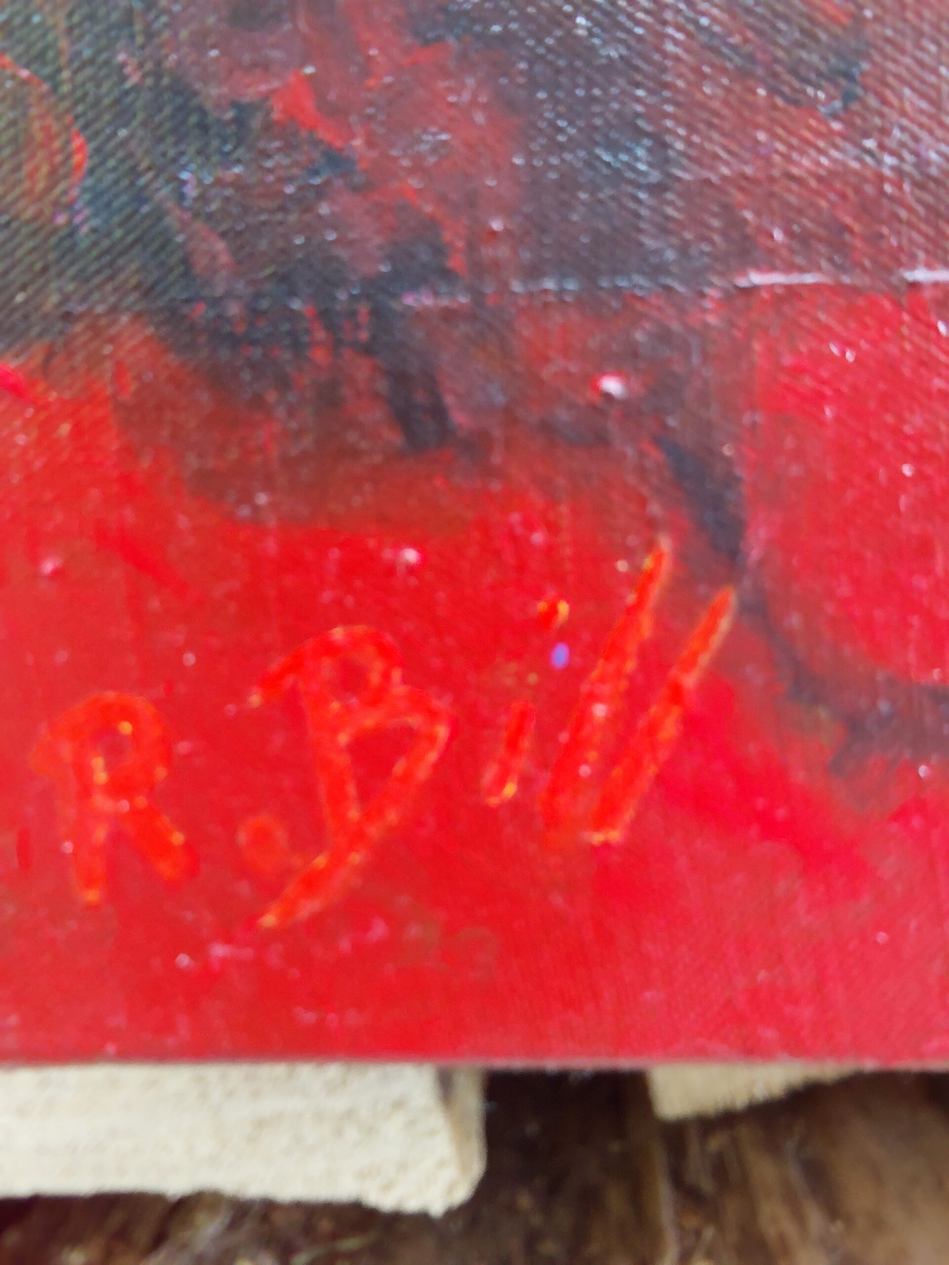 Abstraction libre explosion jaune et rouge sombre – Image 5